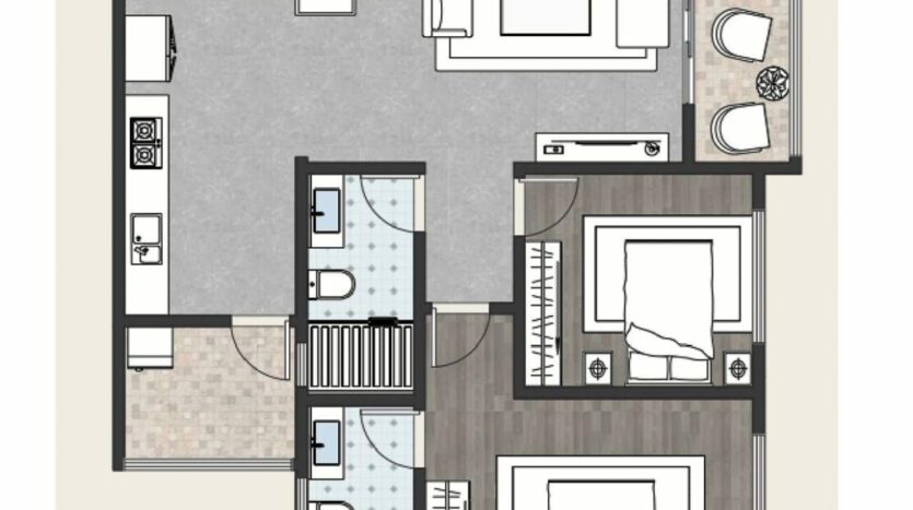 spacious 2‑bedroom apartments